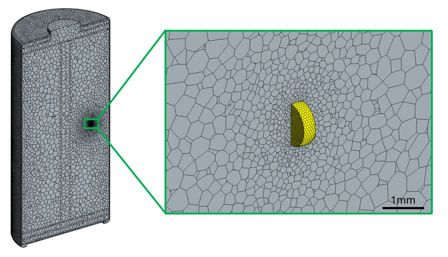 Star-CCM+ mesh model with point heat source